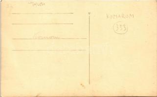 Komárom, Komárno; látkép hajóról, híd / view from a boat, bridge. photo (kis szakadás / small tear)