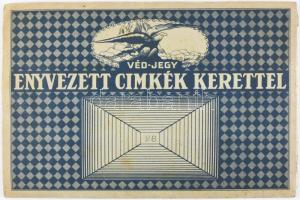 ca 1920 Enyvezett címkék kerettel Vignetták eredeti borítóval kb 200 db 1x2,5 cm