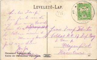 1913 Hermánd, Hermanecz, Harmanec; Papírgyári kör, kaszinó / paper factory casino (EM)