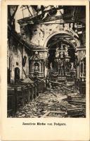 1918 Gorizia, Görz; Zerstörte Kirche von Podgora / WWI K.u.k. military, church ruins