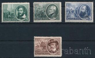 1952 Szabadságharcosok 4 klf bélyeg 12-es fogazással (ráncok) / perforation 12 (creases)