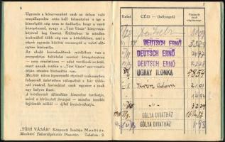 1934 "Túri vásár" kötelékébe tartozó mezőtúri cégek vásárlási igazoló könyvecskéje
