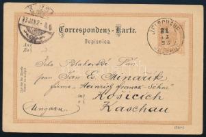1892 2kr díjjegyes levelezőlap / 2kr PS-card, "JELSCHANE" - "KASSA"
