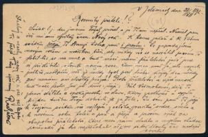 1892 2kr díjjegyes levelezőlap / 2kr PS-card, "JELSCHANE" - "KASSA"