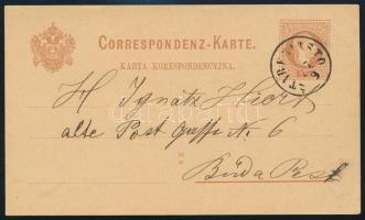 ~1880 2kr díjjegyes levelezőlap / 2kr PS-card, "STARE MIASTO" - Budapest