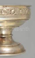 Ezüst (ag) talpas kínáló, üvegbetét nélkül, jelzett, Pest, 1872-1937 közötti fémjel, 800 ezrelékes e...