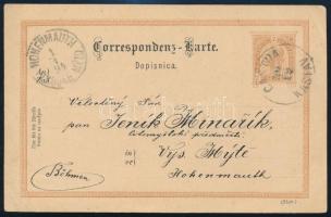 1894 2kr díjjegyes levelezőlap / 2kr PS-card, "KASTAV" - "HOHENMAUTH"