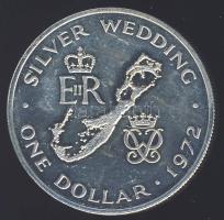 Bermuda-szigetek 1972. 1$ Ag "Ezüstlakodalom" T:PL