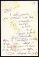 Deborah Kara Unger (1966-) kanadai színésznő autográf aláírása és sorai őt ábrázoló fotón, 12,5x8,5 ...