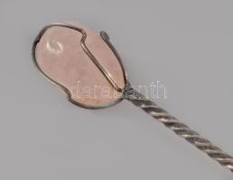 Ezüst (Ag) oroszlánlábas fűszertartó, hozzá ezüst (Ag) kanállal, 10x8 cm, bruttó 68 cm