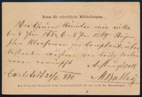1870 2kr díjjegyes levelezőlap / 2kr PS-card "KARLOVAC - KARLSTADT" - Laibach