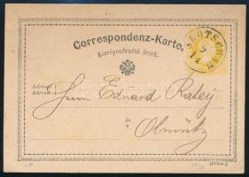 1878 2kr díjjegyes levelezőlap / 2kr PS-card "SKOTSCHAU" - "OLMÜTZ STADT"