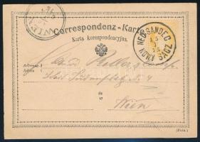 1875 2kr díjjegyes levelezőlap / 2kr PS-card "NEUSANDEC / NOWY SACZ" - "WIEN"