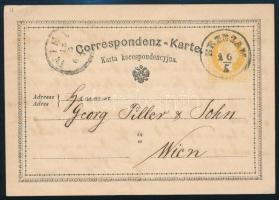 1872 2kr díjjegyes levelezőlap / 2kr PS-card "BRZEZANY" - "WIEN"