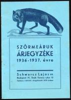 1936 Schwarz Lajos Kft. szőrmeáruk árjegyzéke 1936-1937. évre, 8p