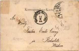 1904 Wien, Vienna, Bécs; Nied. Öster. Molkerei, Thee u. Branntweinschank Julie Rosset. Schüttelstraß...