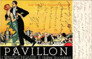 1929 Wien, Vienna, Bécs; Pavillon. Grill Bar - Thé Dansant - Soupers. Wallfischgasse 11. (früher Tro...