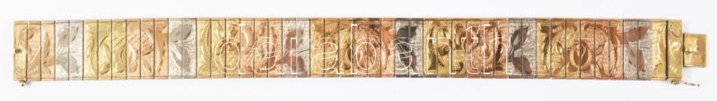 cca 1920 Arany (Au) karkötő, sárga-, rozé- és fehérarany elemekből, jelzett, 1902-1937 közötti behoz...