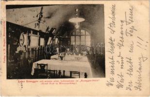 1901 Mürzzuschlag (Steiermark), Peter Rosegger mit seinem alten Lehrmeister im Rosegger-Stübl / Pete...