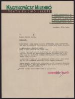 1936 Bp., Nagykovácsy Milenkó Textil és Cipő Üzlete fejléces levélpapírjára írt levél