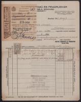 1936 Bonyhád, Magyar Zománcmű és Fémárugyár, Perczel Béla fejléces számla