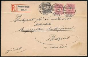 1899 Budapest helyi ajánlott levél 11kr bérmentesítéssel / Local registered cover