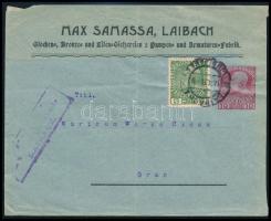 1916 10H díjjegyes levél 5H díjkiegészítéssel (hajtott) / 10H PS-cover with 5H additional franking, ...