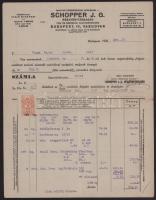 1936 Bp., Schopper J. G. Részvénytársaság fejléces számla