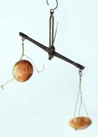 Antik ékszerész mérleg, 12x8 cm