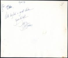 Jay O. Sanders (1953-) amerikai színész autográf aláírása és sorai őt ábrázoló fotón, 18x21 cm / Autograph signed photo of Jay O. Sanders (1953-) American actor