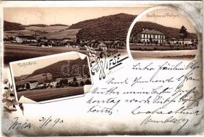 1901 Loucky, Wiese (Zátor, Seifersdorf); Tuchfabrik, Gasthaus zur Freiheit / cloth factory, hotel an...