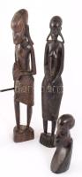 4 darab faragott afrikai szobor, m: 33 cm alatt