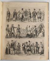 Henry Winkles (1801-1860) 62 db történelmi, építészeti és viselettörténeti acélmetszet címlap nélkül. Jó állapotban, néhány lap széle restaurált 24x30 cm Későbbi félvászon kötésben   Henry Winkles (1801-1860) 62 historical, architectural and costume steel engravings without title page. In good condition, some edges restored 24x30 cm Later half-cloth binding