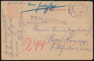 1917 Tábori posta levelezőlap / Field postcard "M. kir. budapesti 30. népf. gy. ezred" + &...