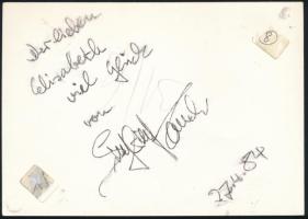 Siegfried Rauch (1932-2018) német színész autográf aláírása és sorai őt ábrázoló fotón, 10,5x15 cm / Autograph signed photo of Siegfried Rauch (1932-2018) German actor