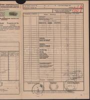 1941 Hajóraklevél / Bill of lading "PÁRKÁNY MOTOROS"