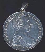 Ausztria 1780. SF Thaler Ag "Mária Terézia" újveret medálként hordható T:1/2