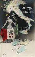 Tripoli e Italiana! Tripolitania / Italian military, patriotic propaganda, colonization. Italian Tri...