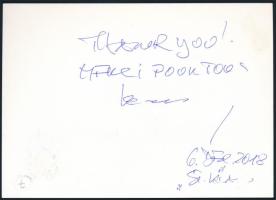 Klaus Maria Brandauer (1943-) Golden Globe-díjas osztrák színész, rendező autográf aláírása és sorai...