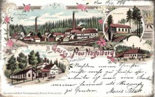 1899 Neu-Nagelberg with Glass Factory, Restaurant, Beerhall litho