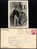 Tony Curtis (1925-2010) színész aláírása az őt ábrázoló fotón + boríték