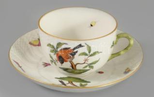 Herendi, Óherendi Rotschild mintás teás csésze, aljjal. Kézzel festett, jelzett, hibátlan