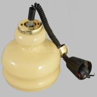 Mid-century lámpabúra, porcelán foglalattal, anyagában színezett búra, d: 24 cm, m: 24 cm