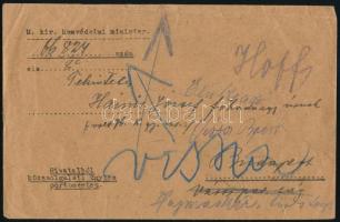 1920 Budapest helyi hivatalos levél, visszaküldve / Local official cover, returned