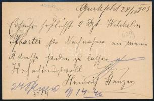 1903 5H díjjegyes levelezőlap / PS-card "GURKFELD" - "NEUNKIRCHEN"