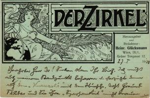 1910 Der Zirkel. Herausgegeber und Redakteur Heinr. Glücksmann. Wien, Grüne Torgasse 12. / Osztrák s...