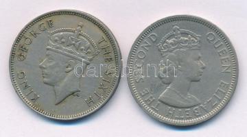 Mauritius 1950. 1R Cu-Ni "VI. György" + 1971. 1R Cu-Ni "II. Erzsébet" T:XF
Maur...