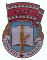 1970 k. Magyar Honvédelmi Szövetség "MHSZ - Eredményes Munkáért" zománcozott, aranyozott b...