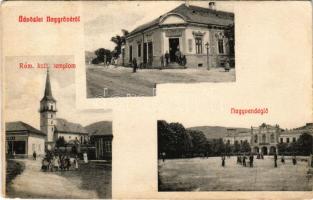 1907 Nagyrőce, Nagy-Rőcze, Gross-Rauschenbach, Velká Revúca; római katolikus templom, nagyvendéglő, ...