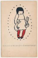 1922 Boldog húsvéti ünnepeket / Easter. Wiener Werkstätte No. 811. s: Fritzi Löw (EK)